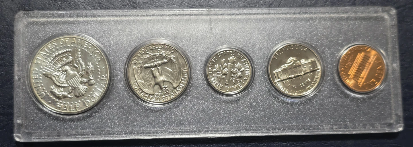 1967 US Coin Set - Half Dollar, Quarter, Dime, Nickel & Penny - photo 4