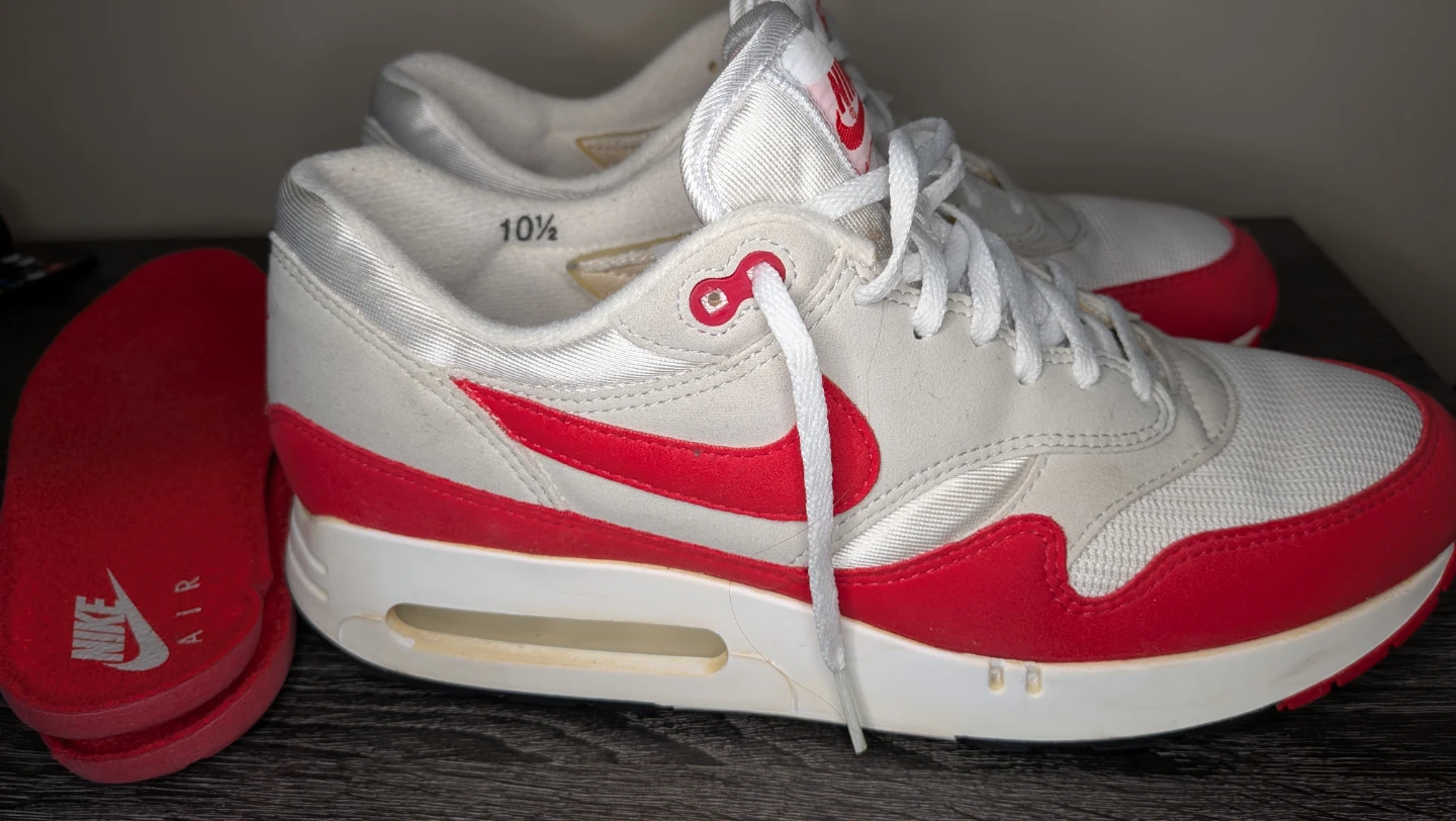 Nike Air Max 1 Sneakers - White/Red - Size 10.5 - photo 2