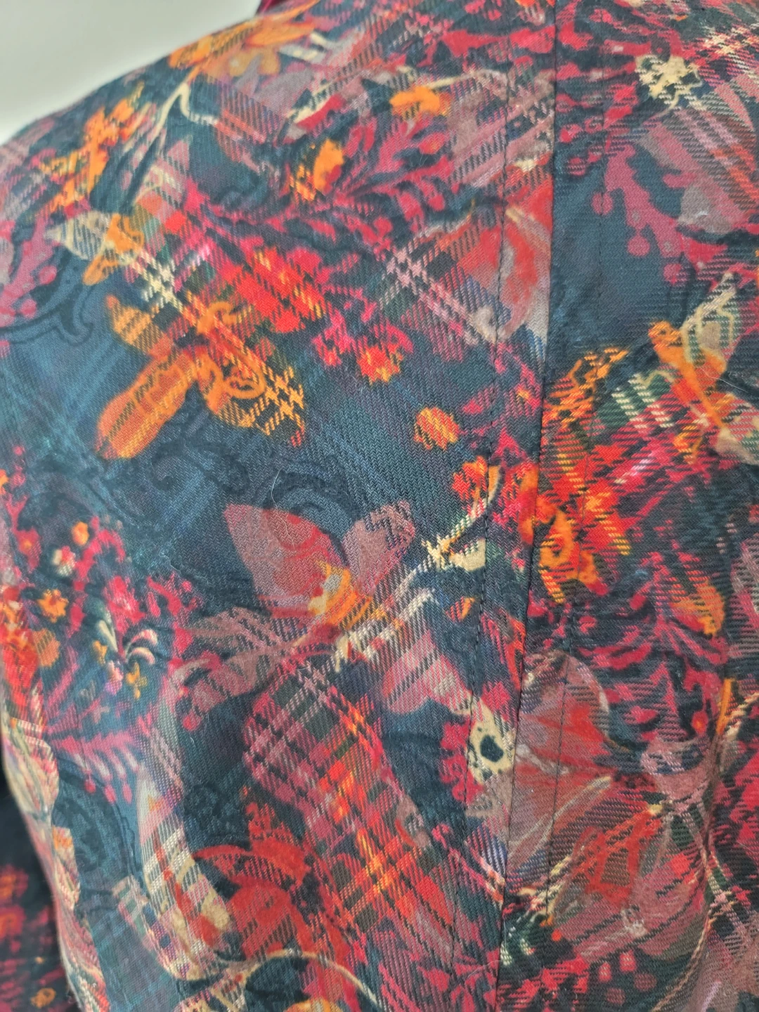 Coldwater Creek Women's Blazer P12 Plaid Floral Print vintage - photo 5