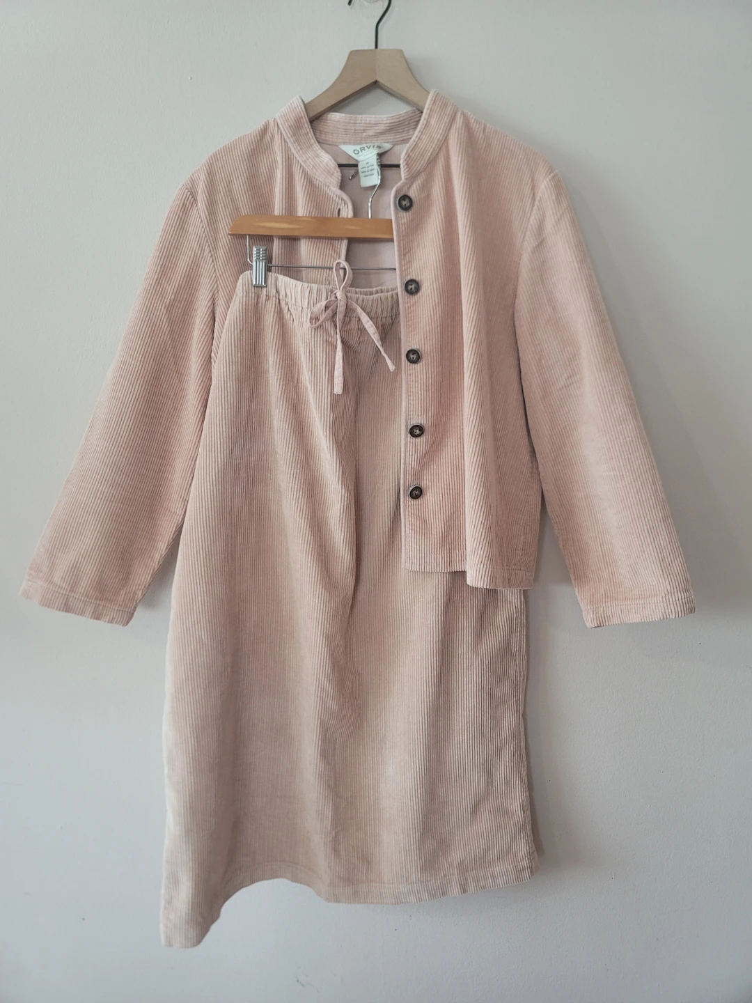 Orvis Pink Corduroy Skirt and Blazer Set Size 18 cotton gorpcore