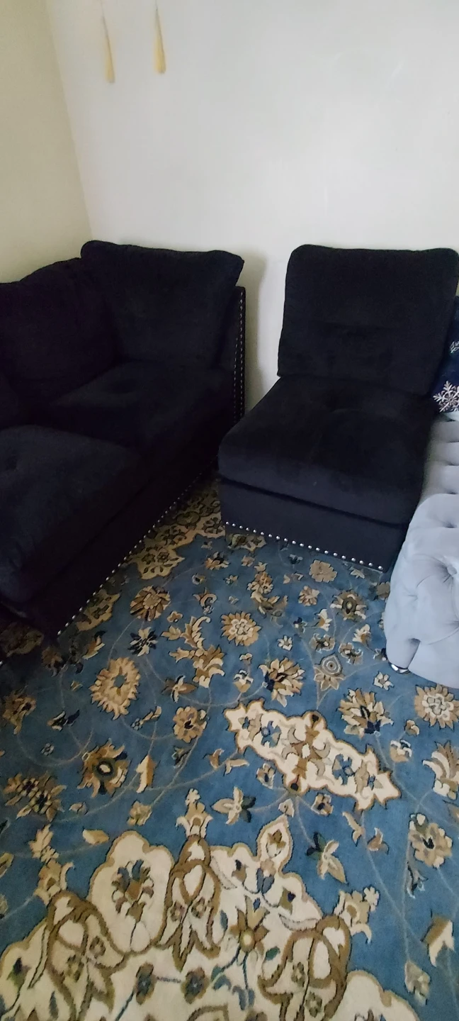 Navy Blue Sectional Sofa Set - photo 4