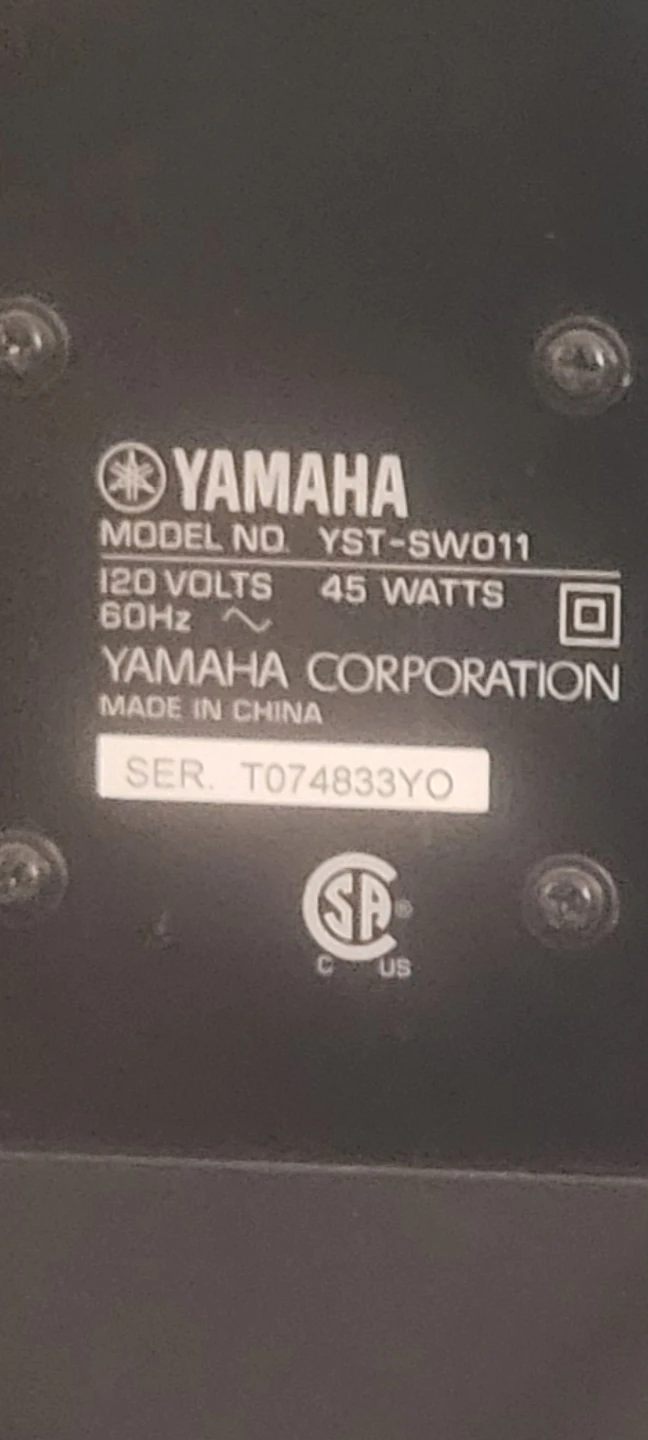 Yamaha YST-SW011 Subwoofer - photo 3