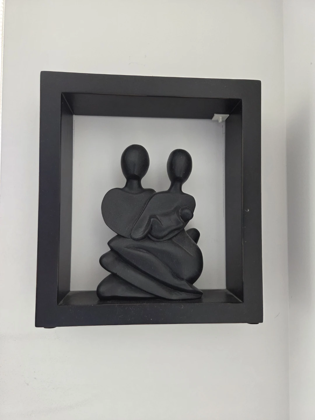 Abstract Couple Sculpture in Black Shadow Box