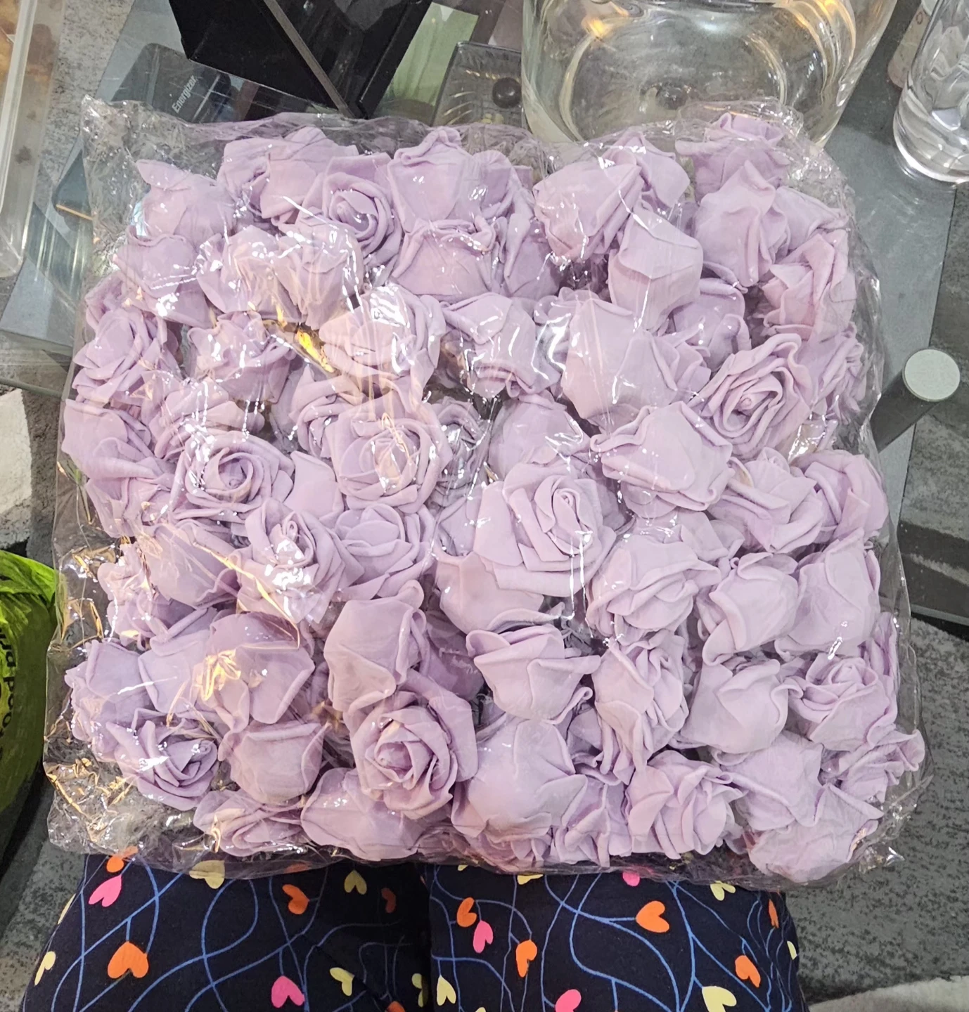 INSUNSIX 100PCS Fake Roses Light Purple - photo 2