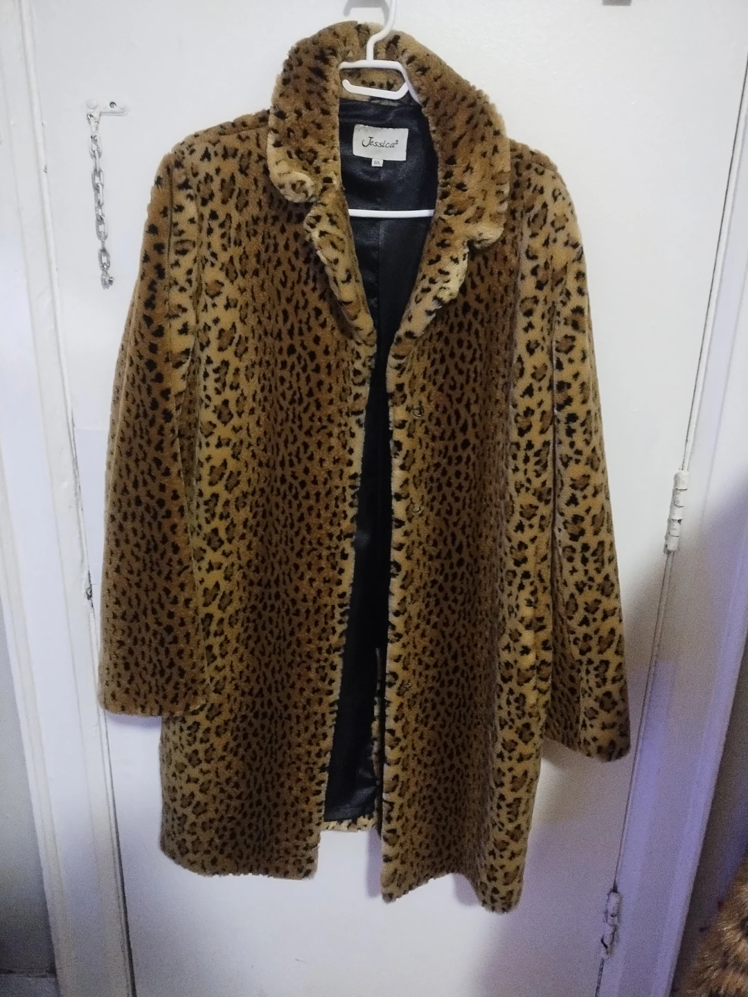 Jessica Leopard Print Faux Fur Coat G/L