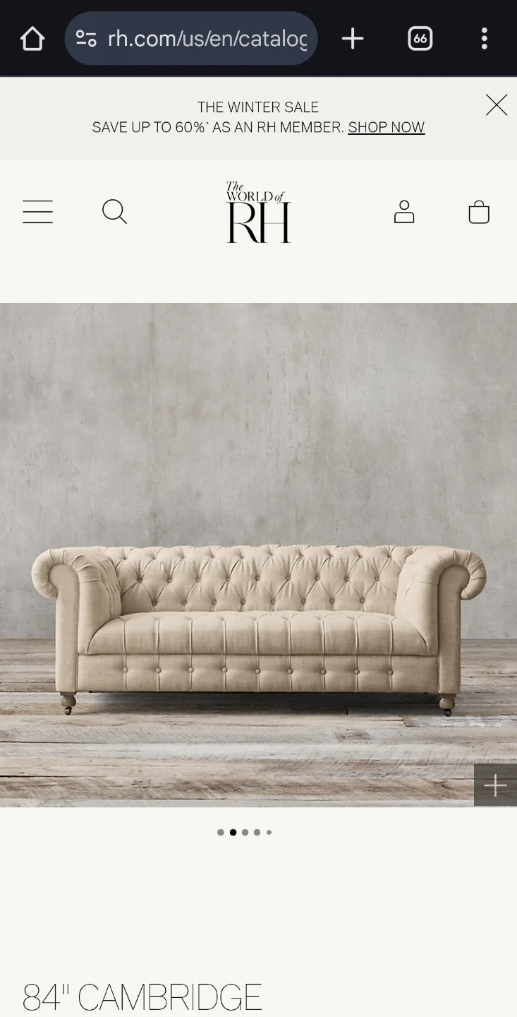 Restoration Hardware Cambridge Sofa - 84" - photo 5
