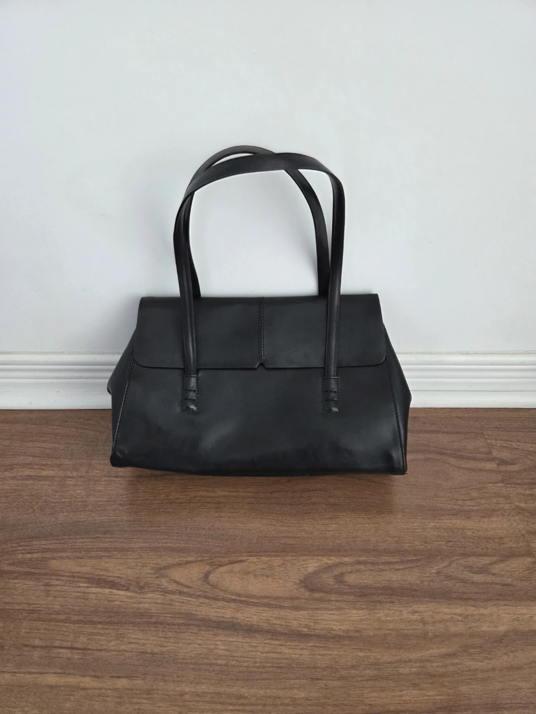 Alfani Black Leather Shoulder Bag
