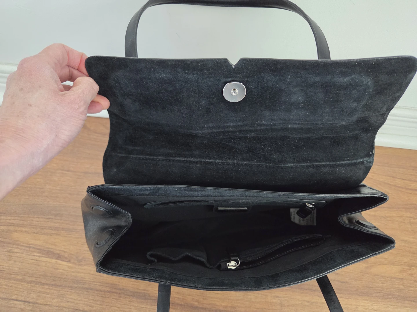 Alfani Black Leather Shoulder Bag - photo 4
