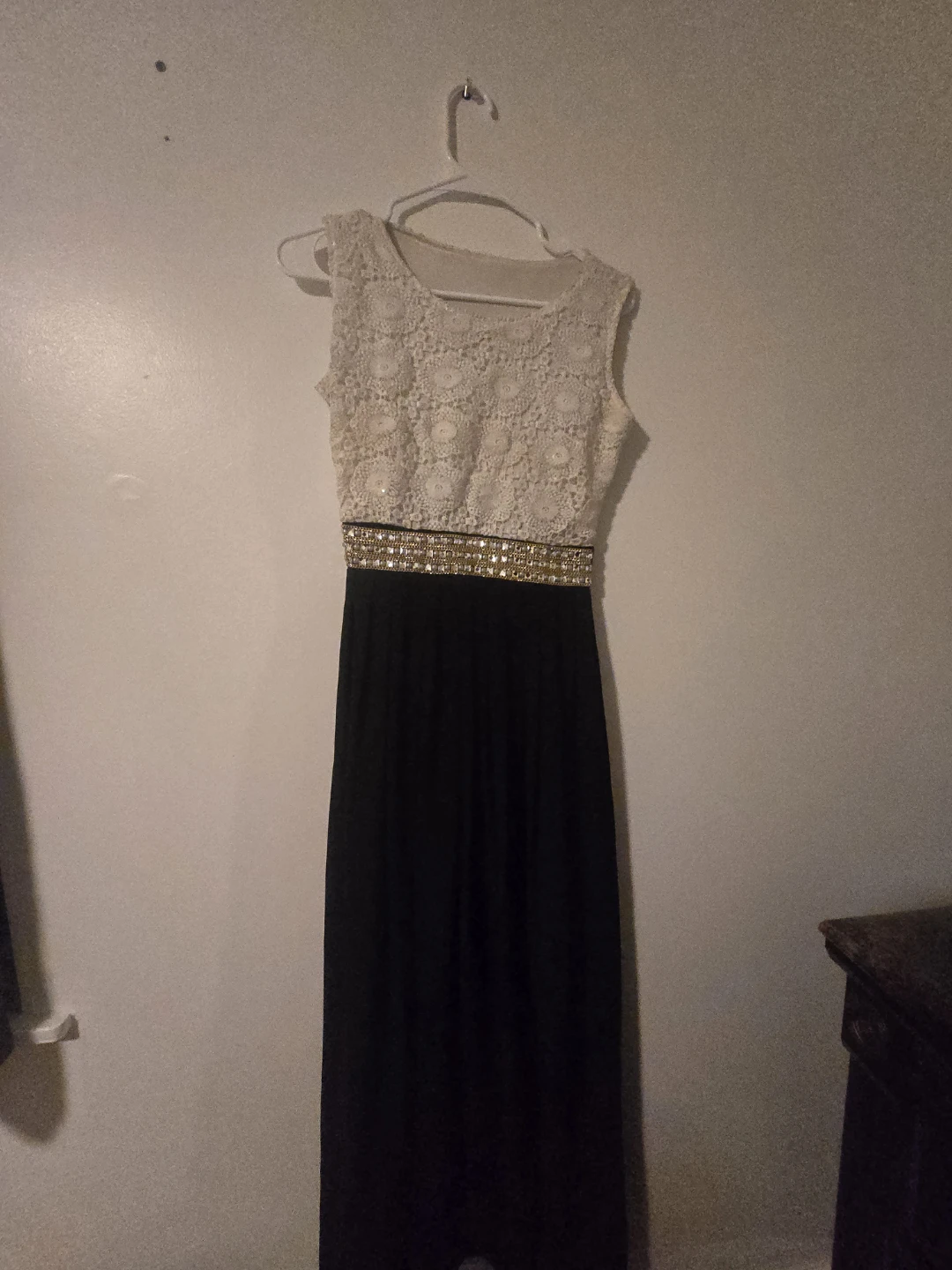 Lace Top Black Maxi Dress