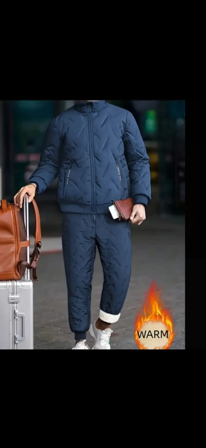 Men's Warm Winter Puffer Jacket & Pants Set