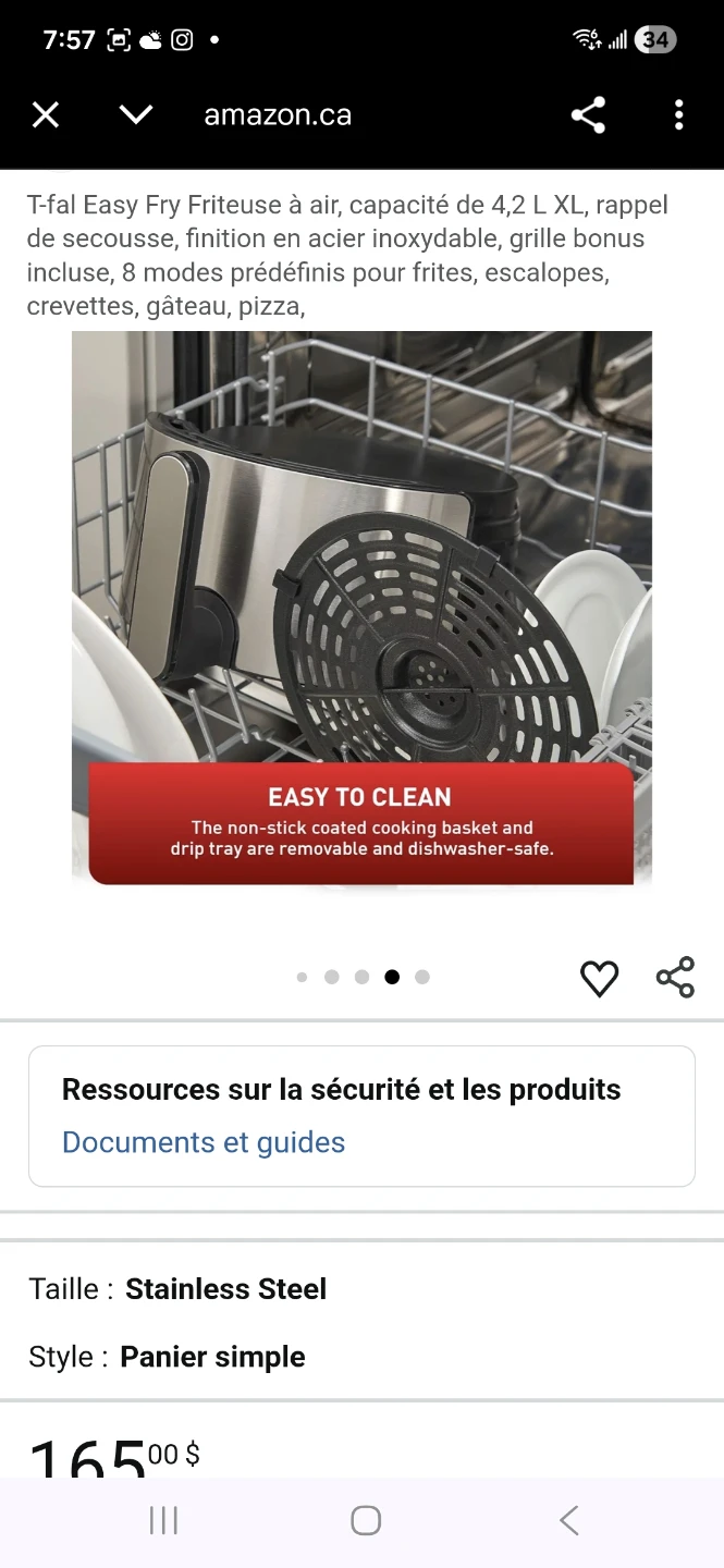 T-fal Easy Fry XL Air Fryer - Stainless Steel - photo 3