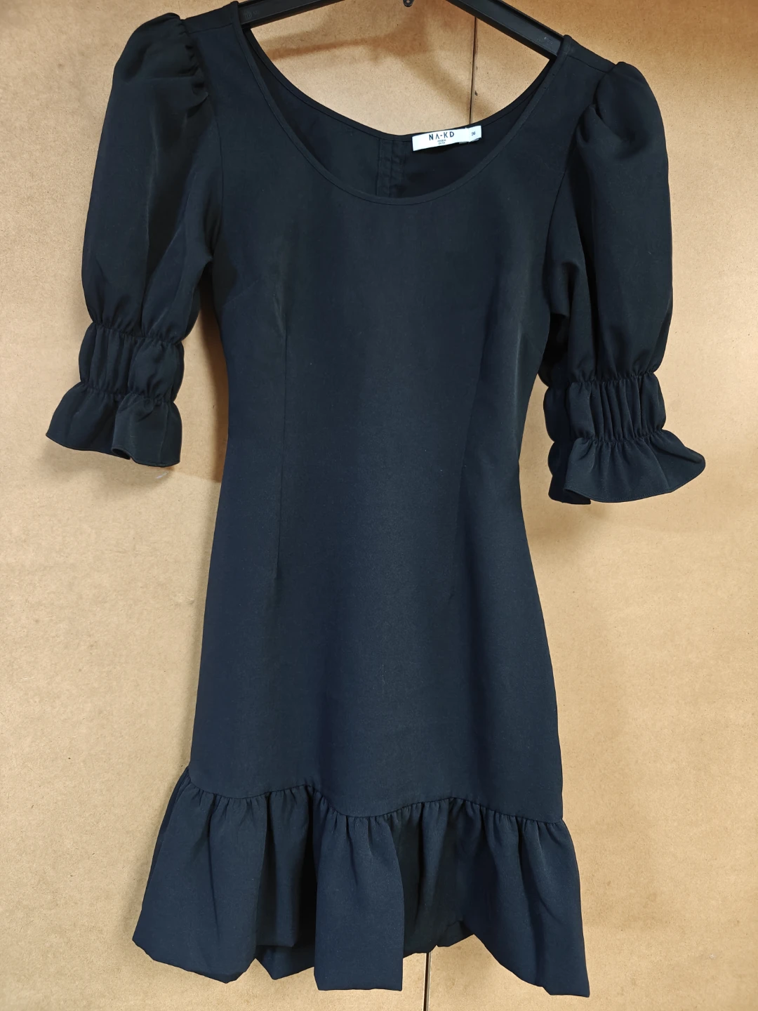 Black Knee Length Open Back Dress