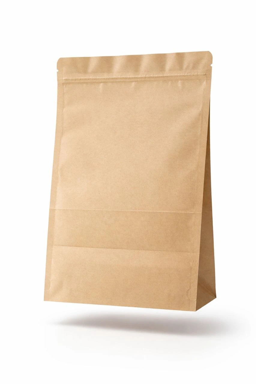 Eco-Friendly Kraft Paper Stand-Up Pouches with Resealable Zipper