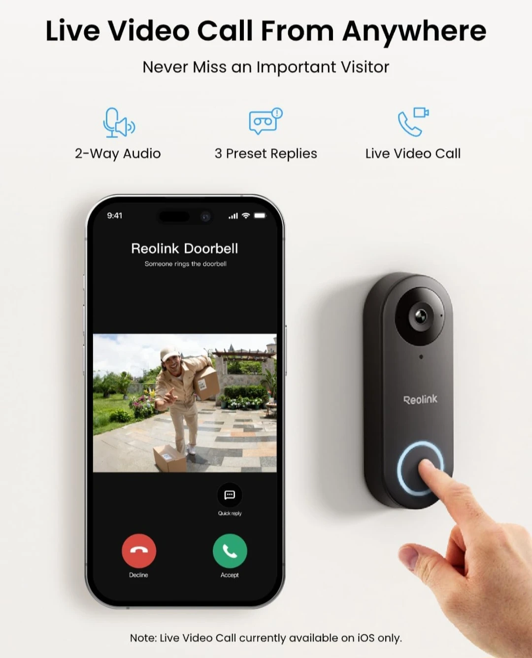 Wired New Reolink Doorbell WiFi with Chime V2 - photo 4