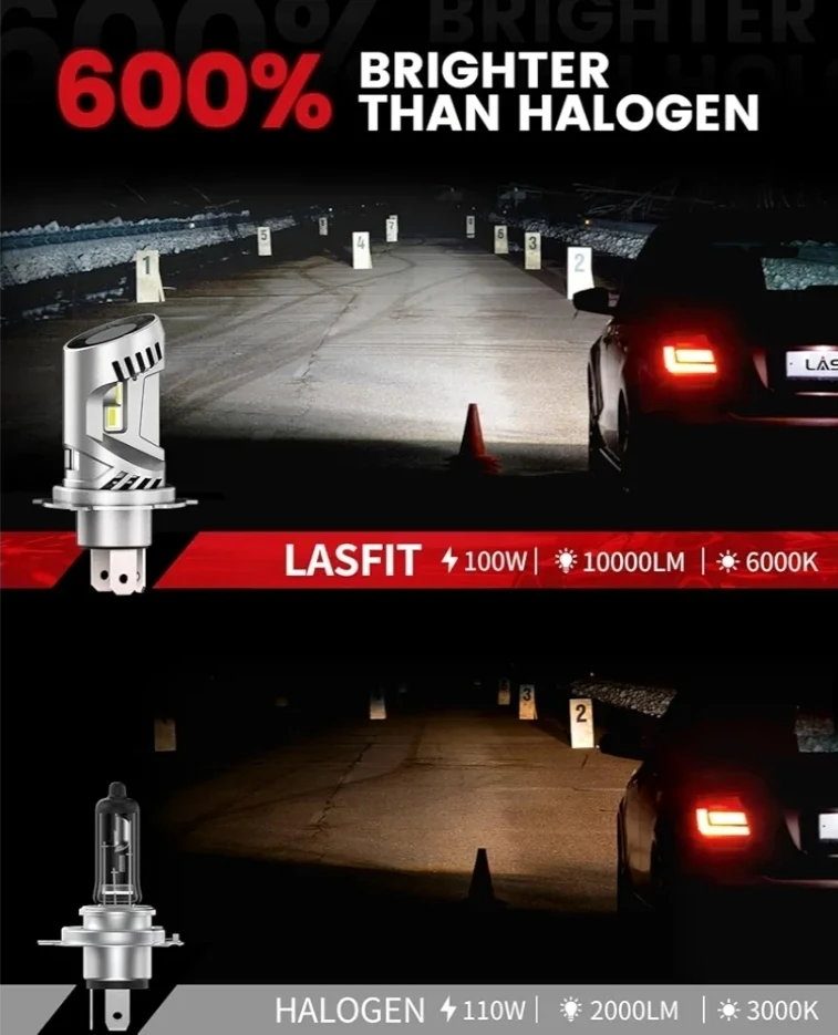 LASFIT H4 9003 HB2 LED Headlight Bulbs - photo 2