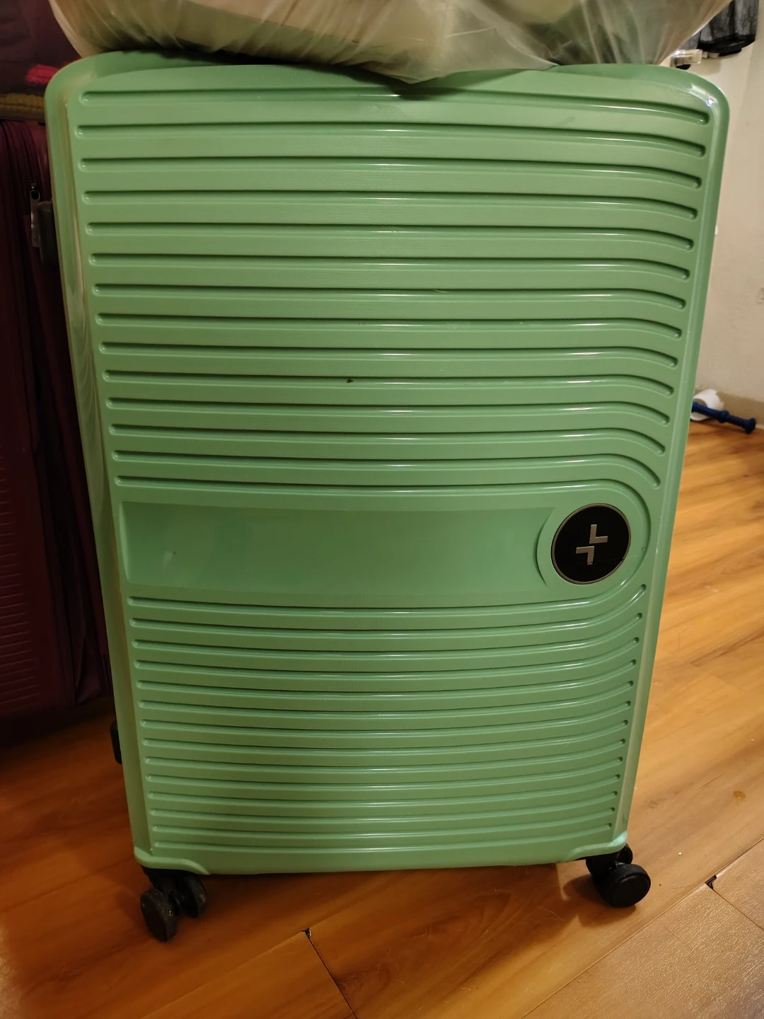 Mint green suitcase in perfect shape