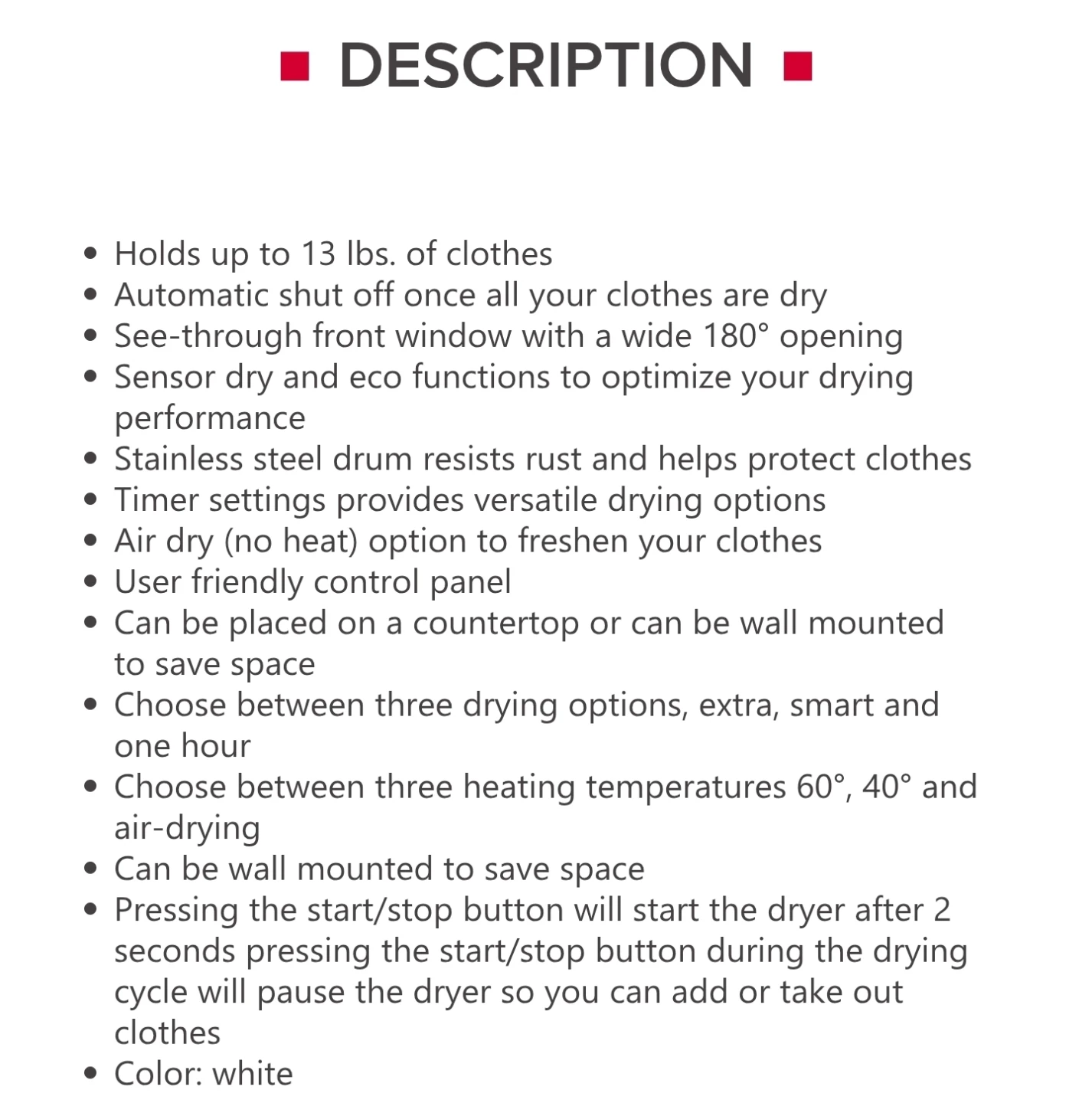 MOVING SALE: RCA Portable Electric Clothes Dryer - photo 3