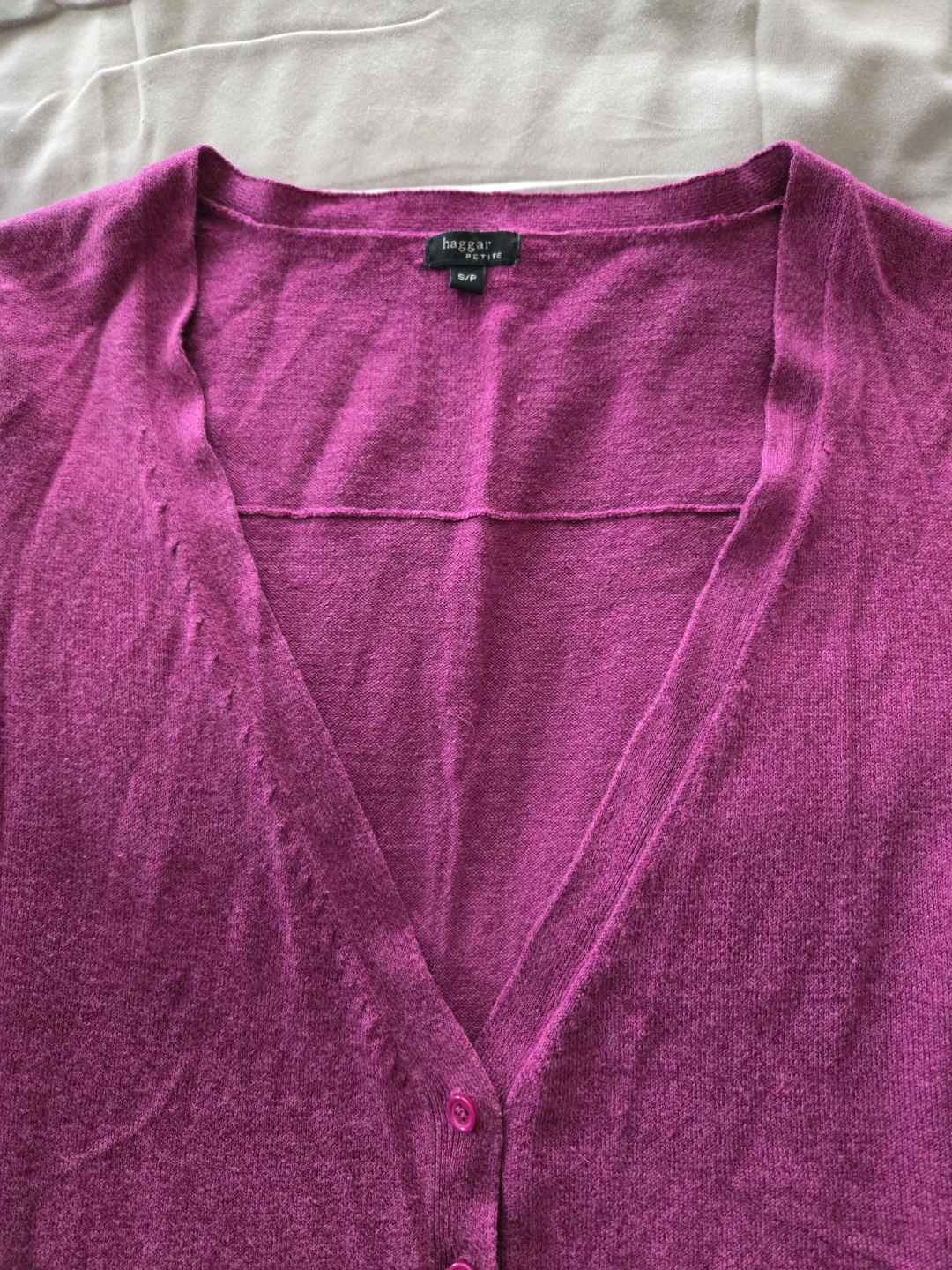 Haggar Petite Cardigan in Magenta - photo 5