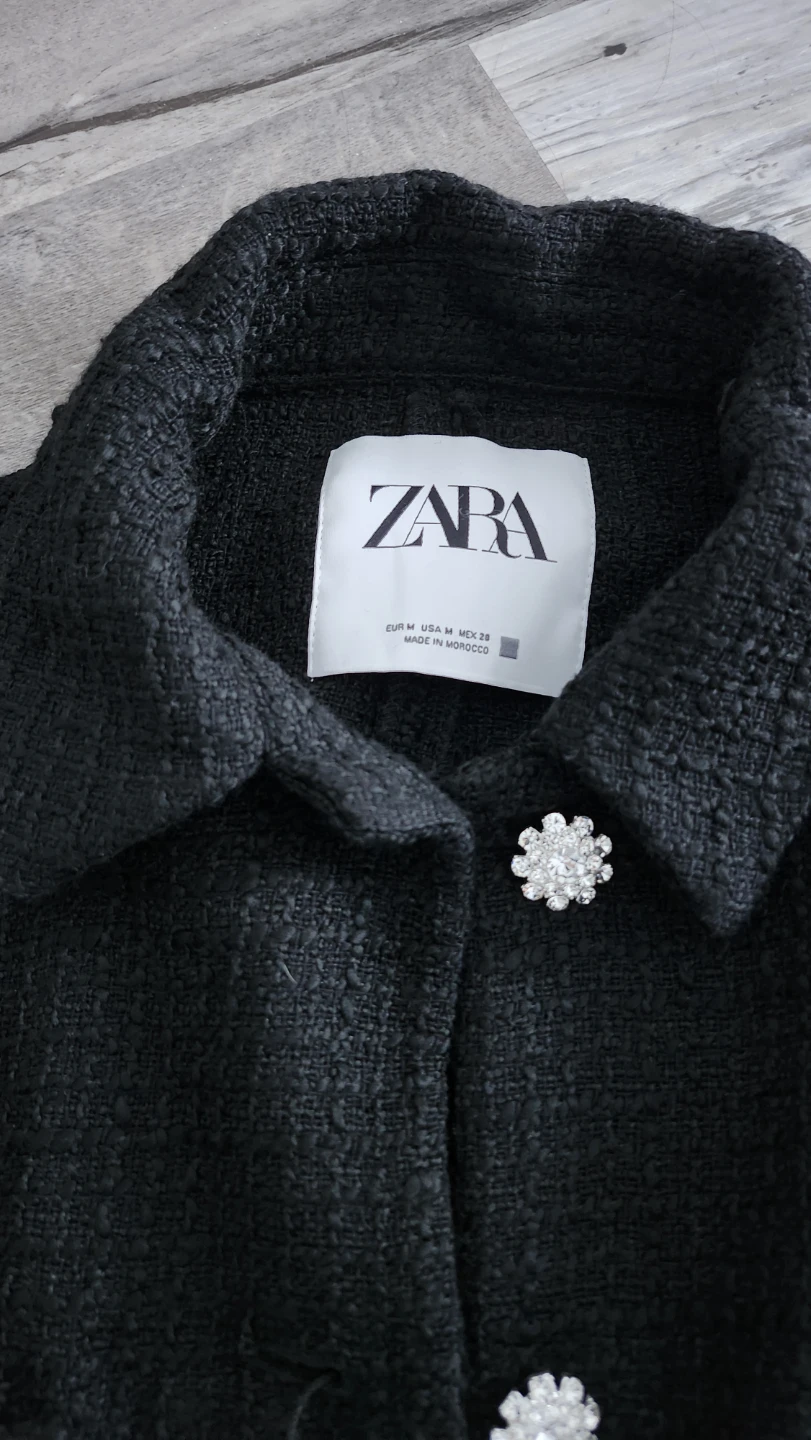 Zara Black Tweed Jacket - Size M - New with Tags - photo 2