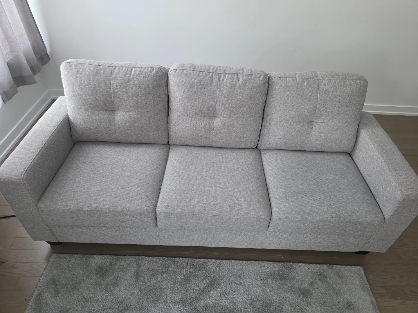 Light Grey Three-Seat Sofa