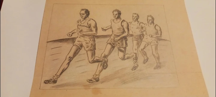 Old Vintage 1940s Charcoal Drawing. Not framed,  as is.