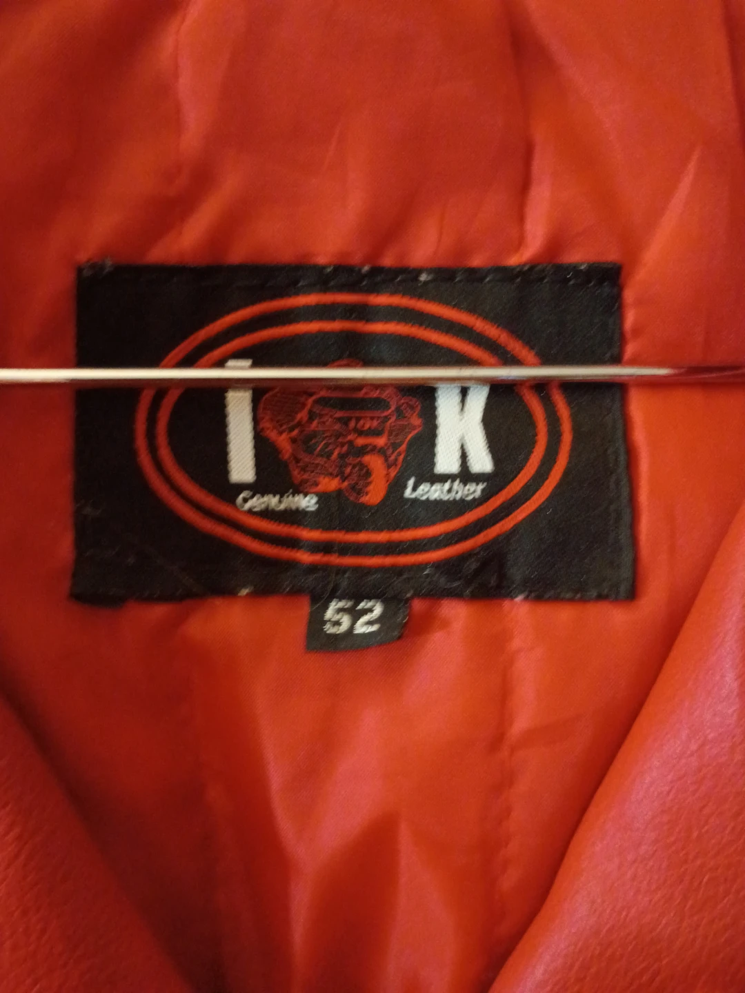 ITK Genuine Leather Red Biker Jacket Size 52 - photo 2