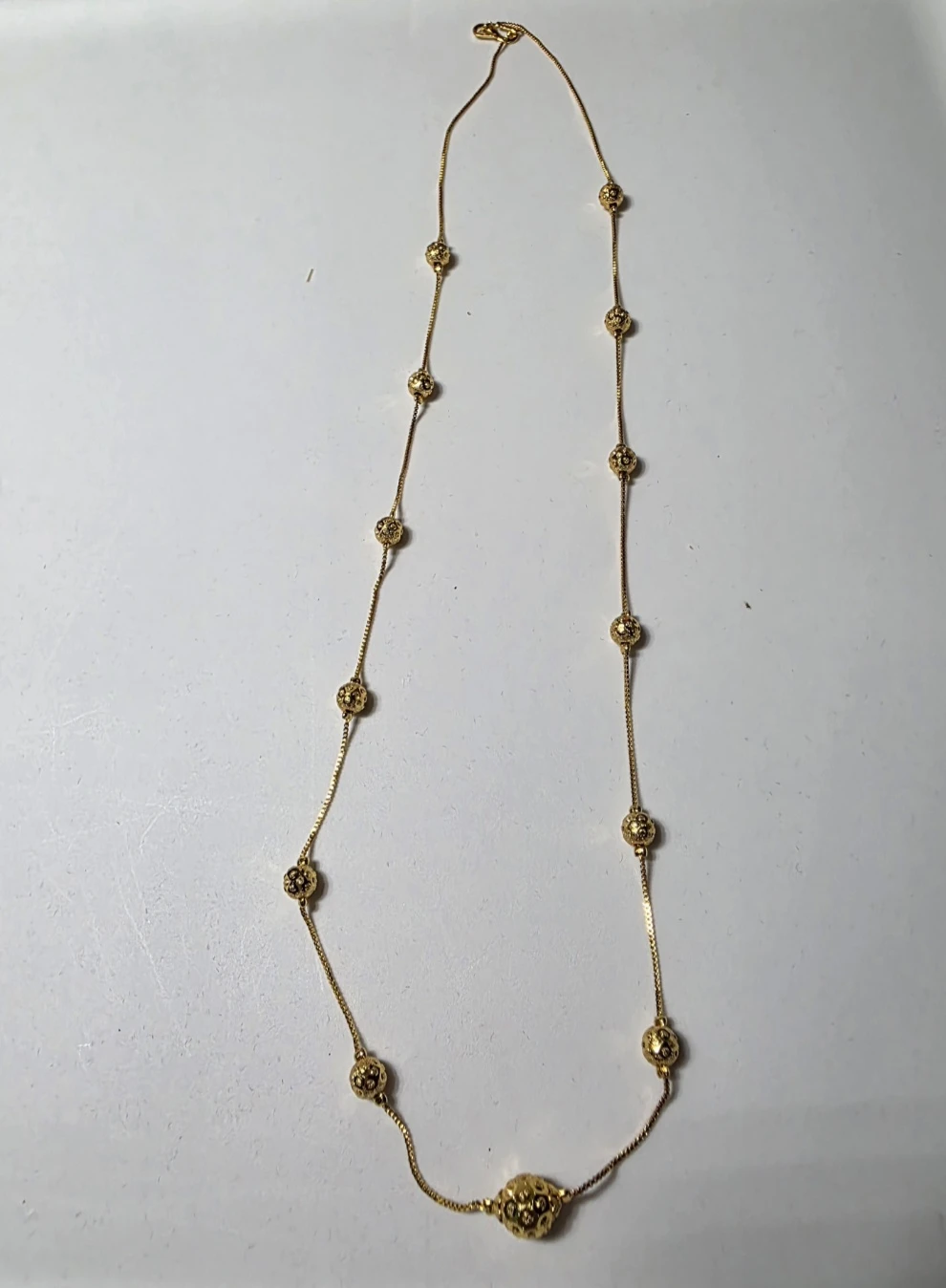 Gold Tone Ball Chain Necklace