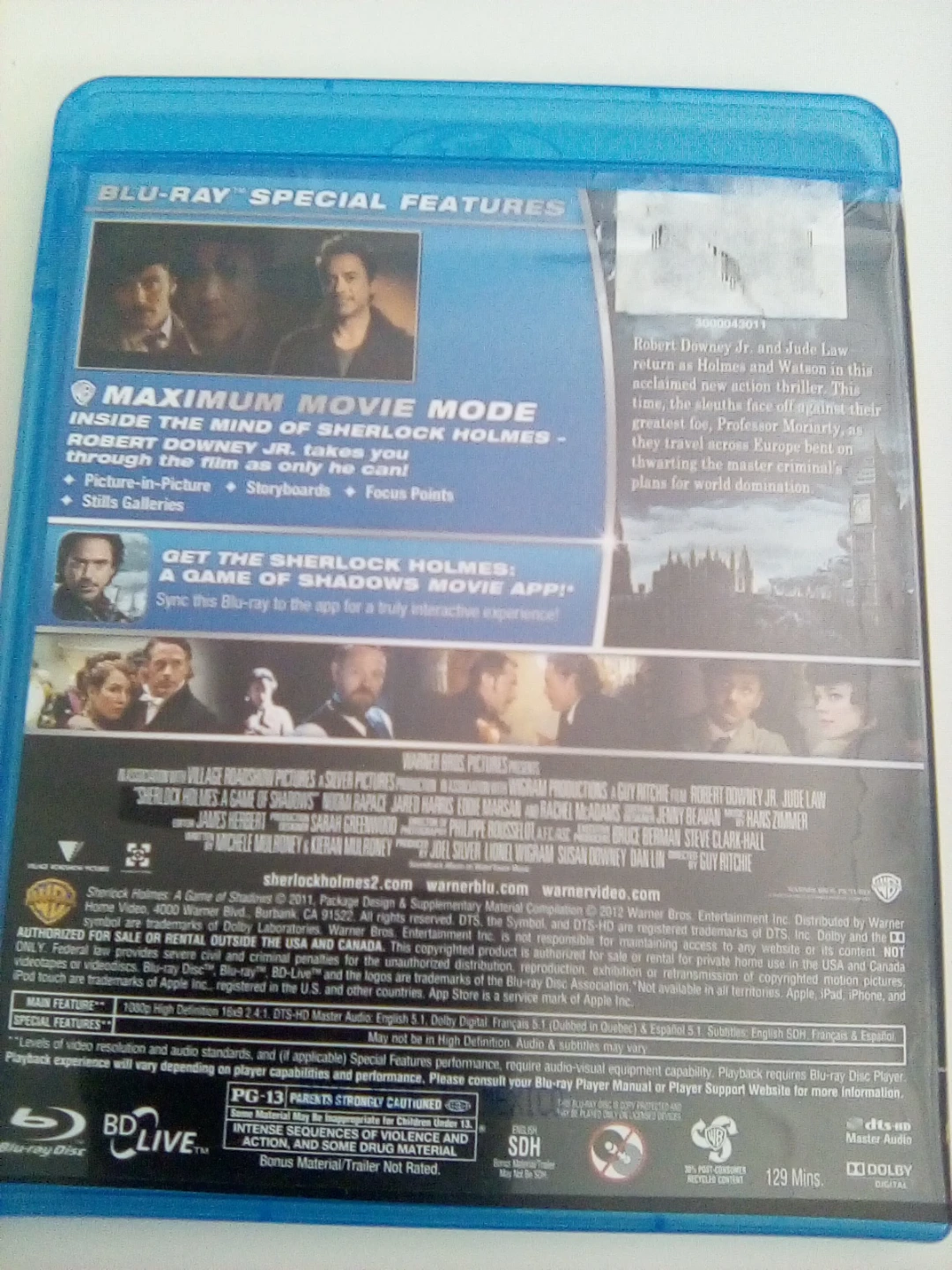 Sherlock Holmes A Game of Shadows Blu-ray - photo 2