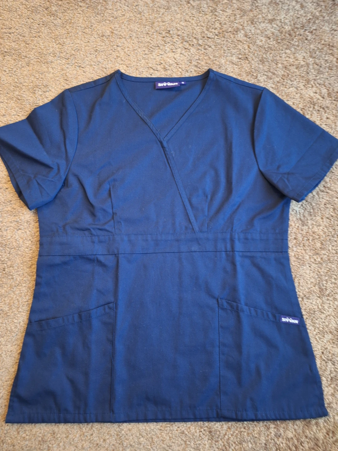 New Sivvan Blue Scrub Top - Size S