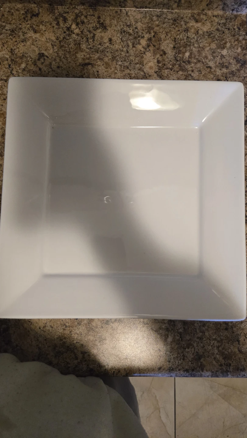 Set of 10 White Square Dinner Plates - photo 2