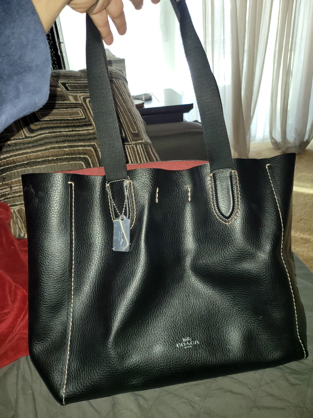 Coach Black Leather Tote Bag
