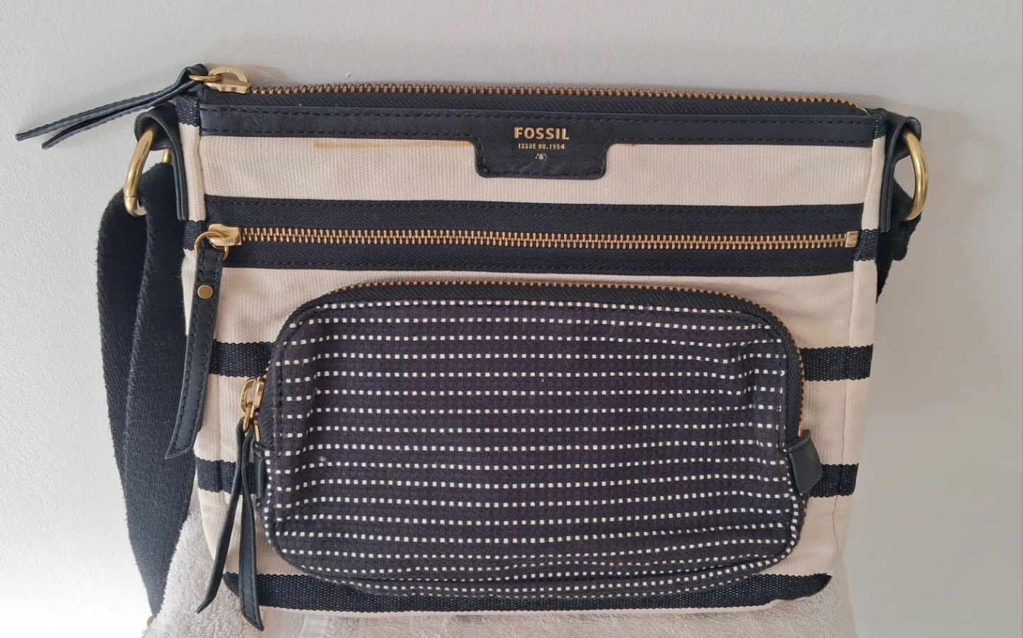 Fossil Striped Canvas Crossbody Bag - photo 2