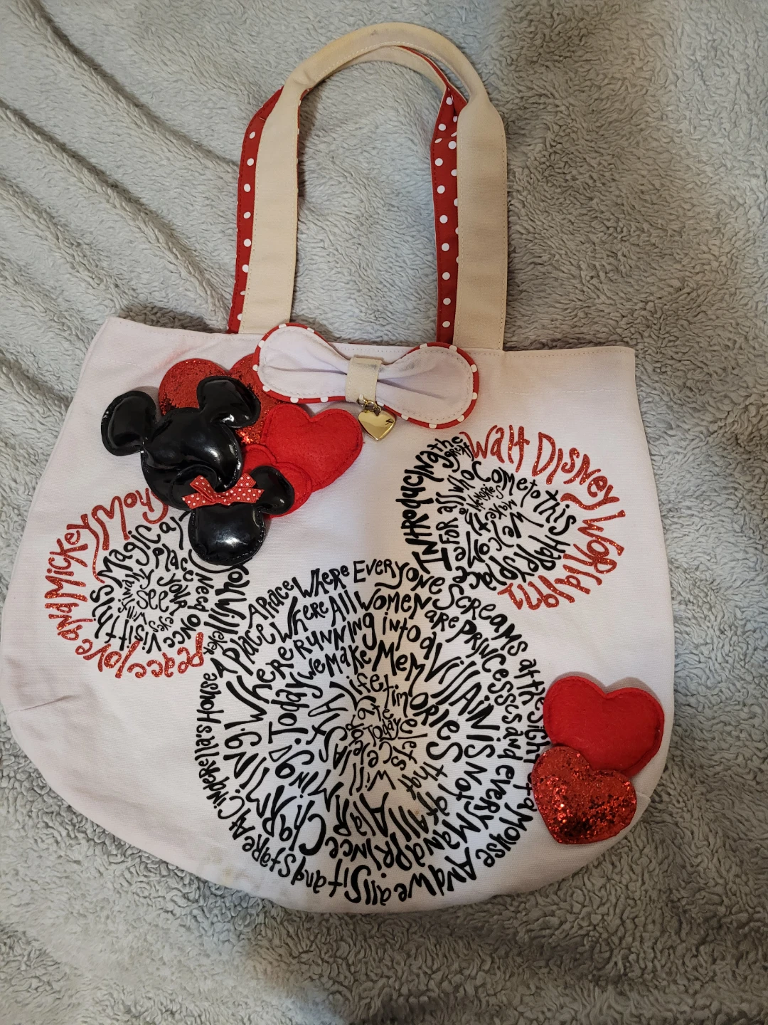 White Mickey Mouse Tote Bag