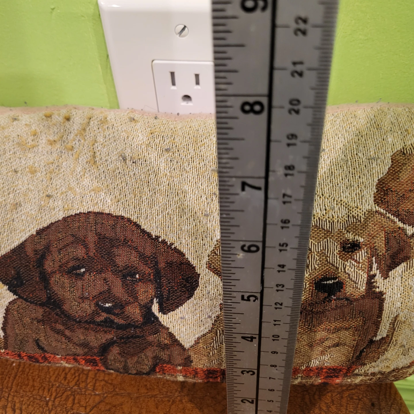 Tapestry Accent Pillow with Puppies - photo 4