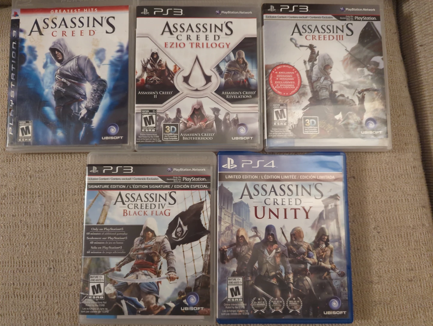 Assassin's Creed PS3 & PS4 Video Games Collection