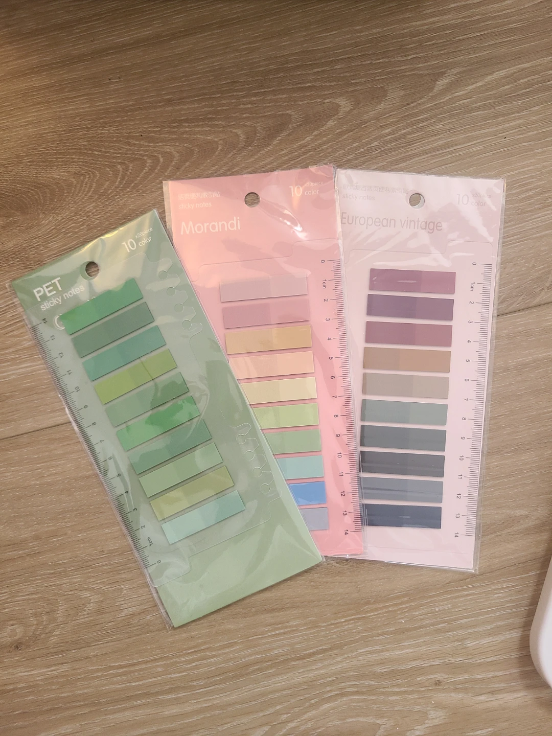 🏆 Morandi & European Vintage PET Sticky Notes - 10 Color Packs