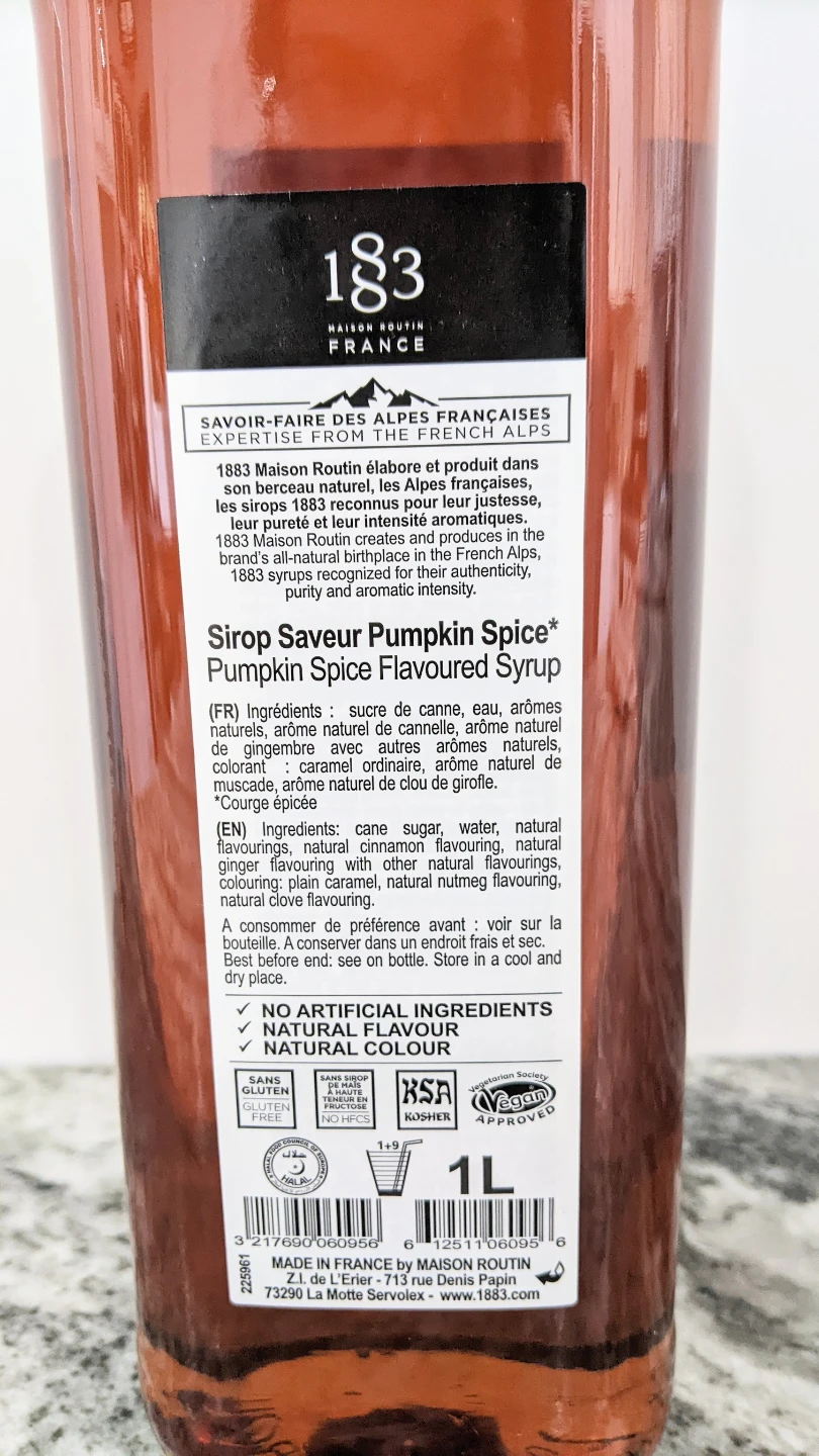 1883 Maison Routin France Pumpkin Spice Syrup - photo 3