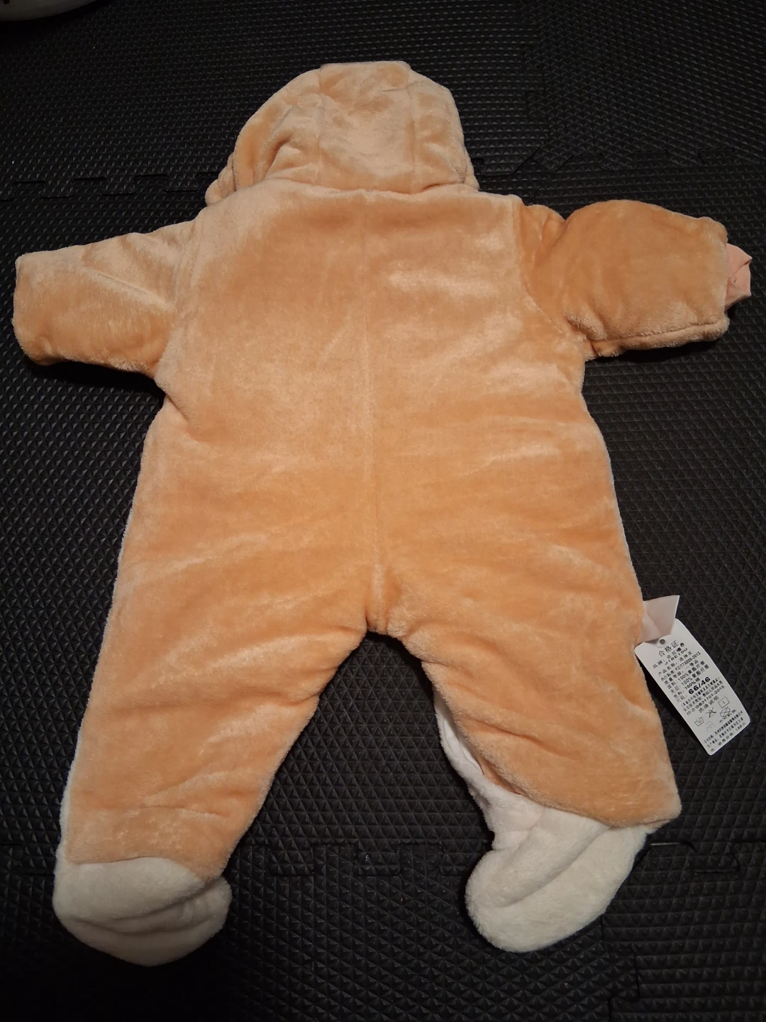 Adorable Orange & Cream Baby Snowsuit with Cute Face Design - photo 3