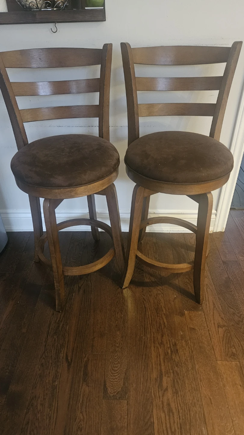 Brown Swivel Bar Stools - Set of 2