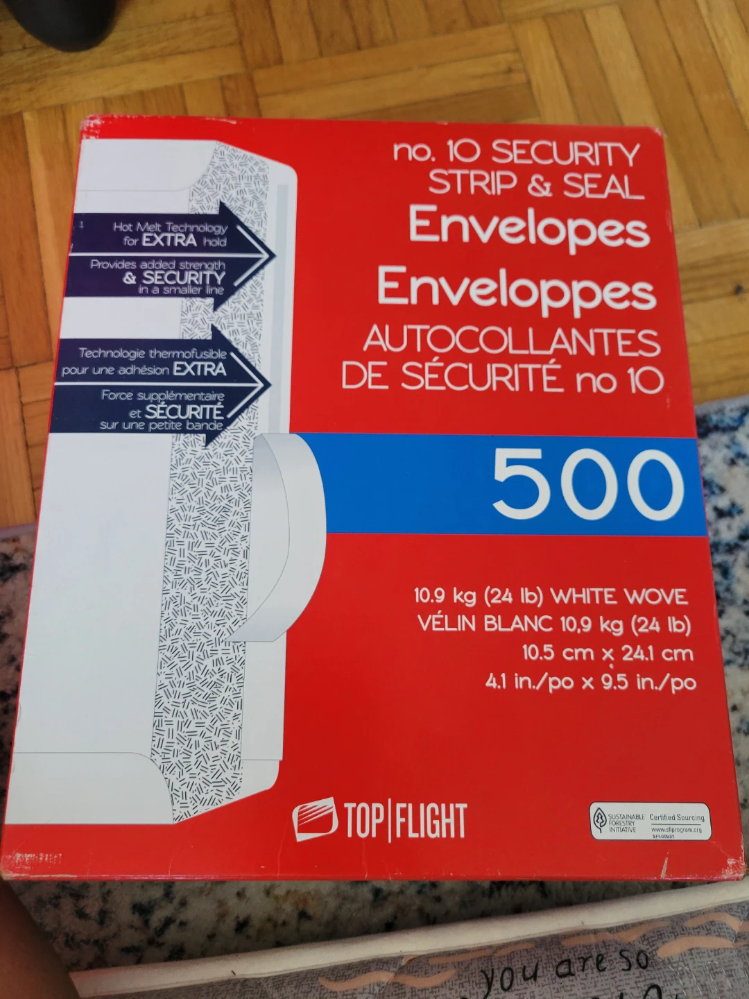 Top Flight No. 10 Security Envelopes - 500 Pack