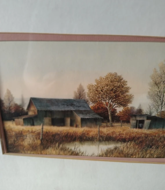 Framed Art Prints - Rural Barn Scene & Winter Skating - photo 2