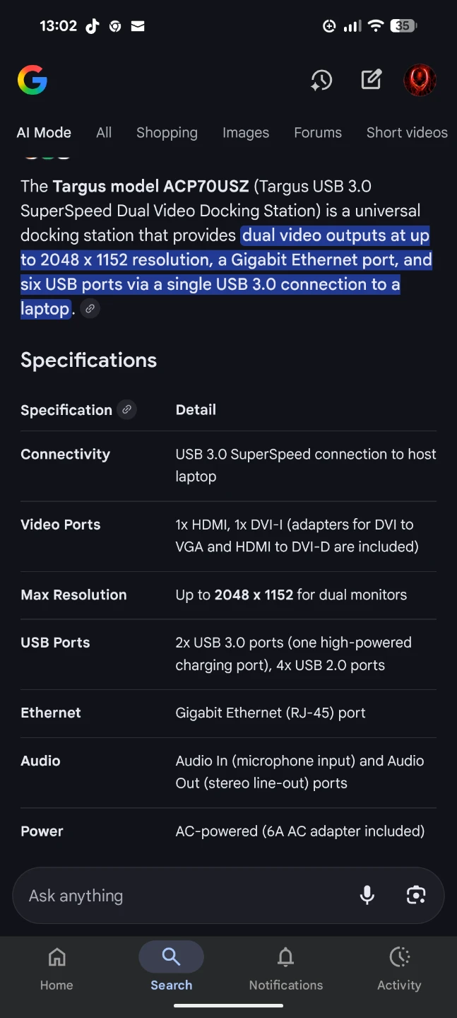 Targus USB 3.0 Docking Station ACP70USZ - photo 5