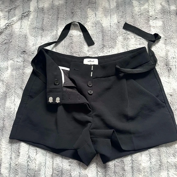 Aritzia Wilfred Exergue Short Ribbon-tie, crepe shorts - Size 0