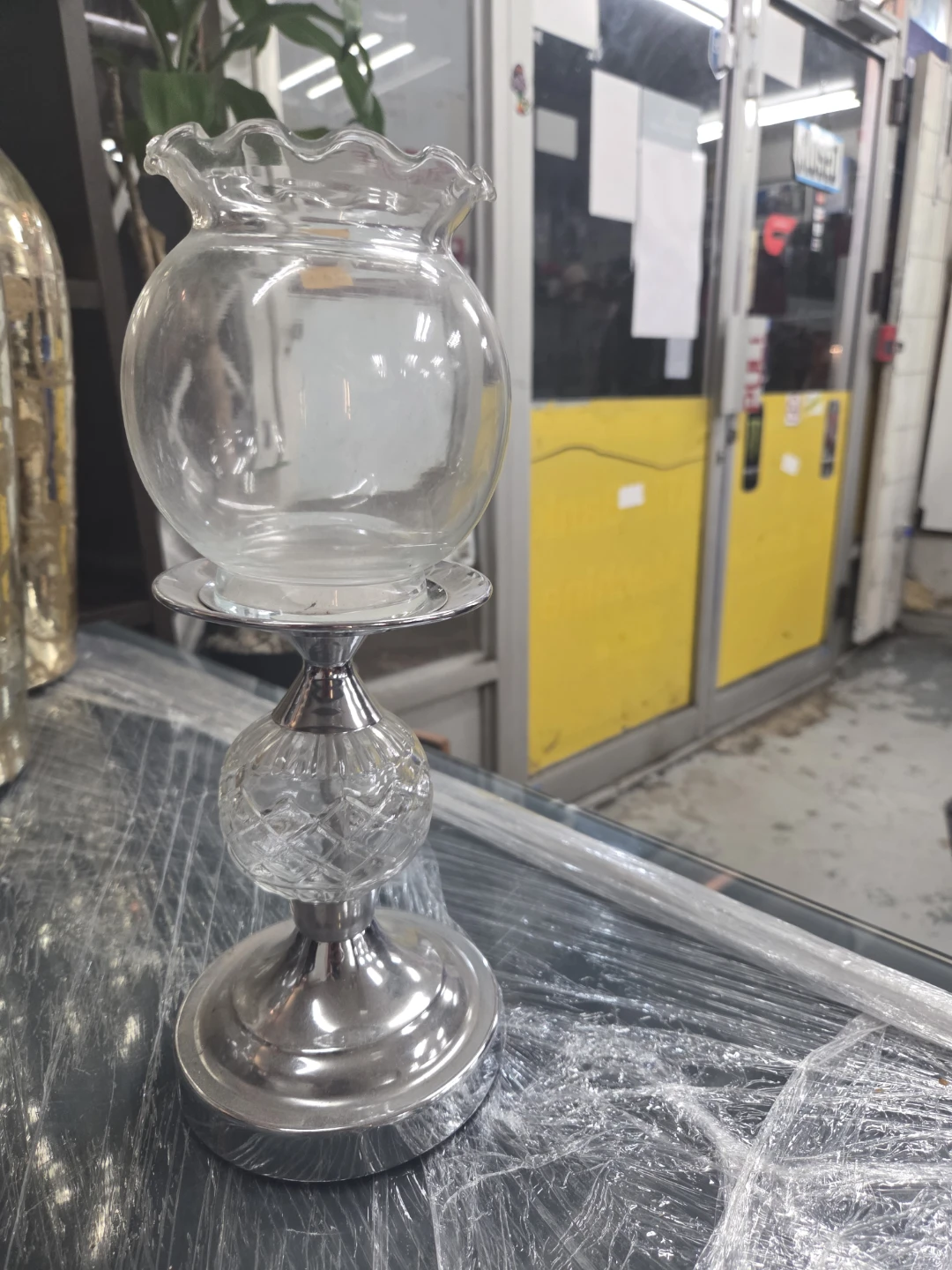 Candle Holder and Glass Vase Set