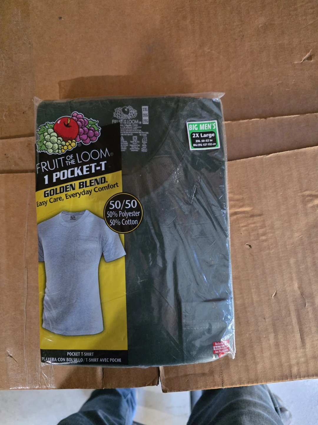 New Fruit of the Loom 2XL Pocket T-Shirt