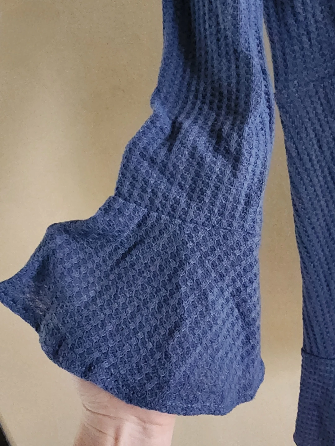 Beautiful Dusty Blue Flounced Knit Mini Dress * NEW - photo 5