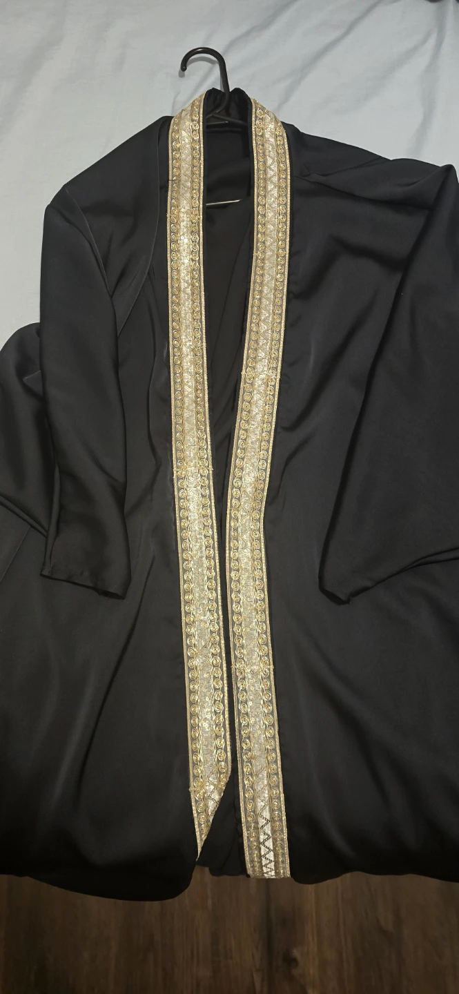 Blue and black Embellished Open Abaya - photo 4