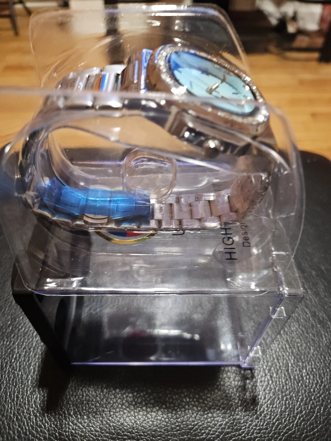 Silver Quartz Watch with Crystal Bezel - photo 3