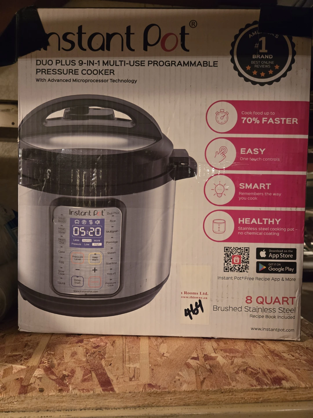 Instant Pot Duo Plus 8 Quart 9-in-1 Programmable Pressure Cooker