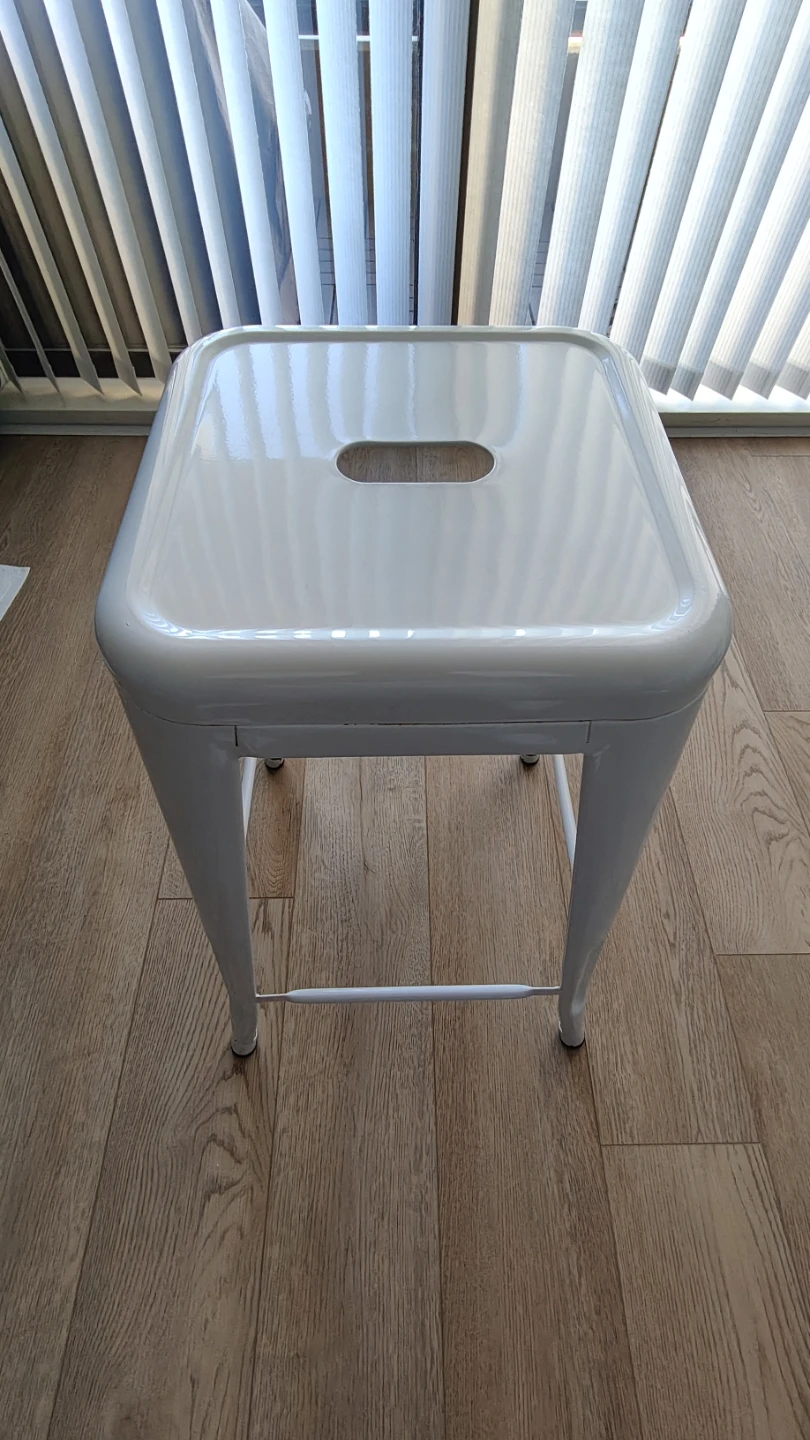 White Metal Bar Stool 66 cm/26 inches - photo 2